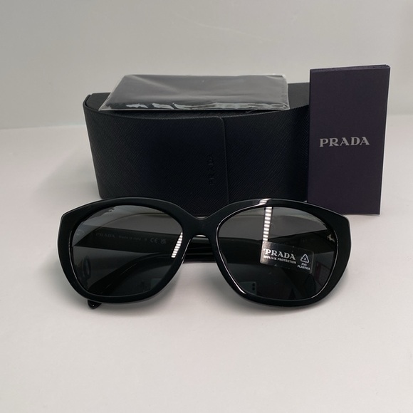 New Prada PR 16XS Women's Irregular Sunglasses, Black - Picture 9 of 12